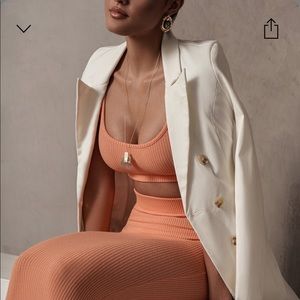 NWT- Orange Cosette knit ribbed crop top